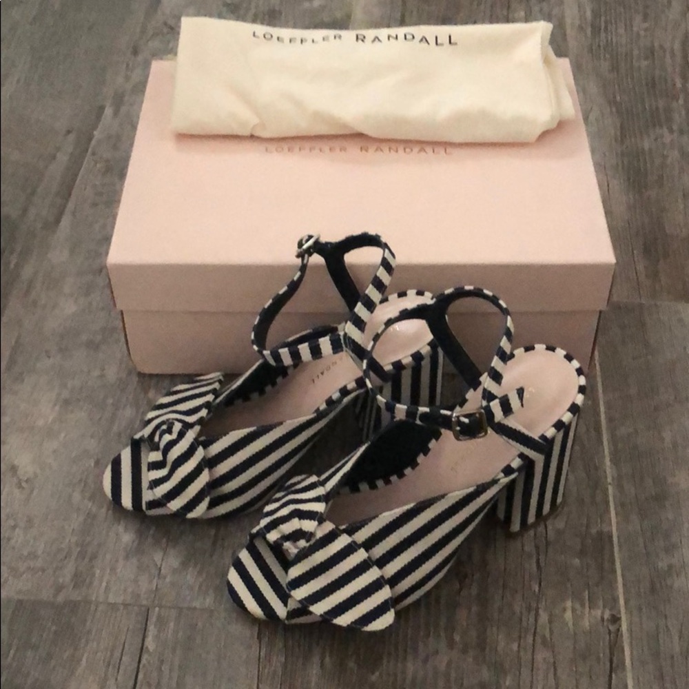 Loeffler Randall Leigh Sandal in Navy/White Stripe